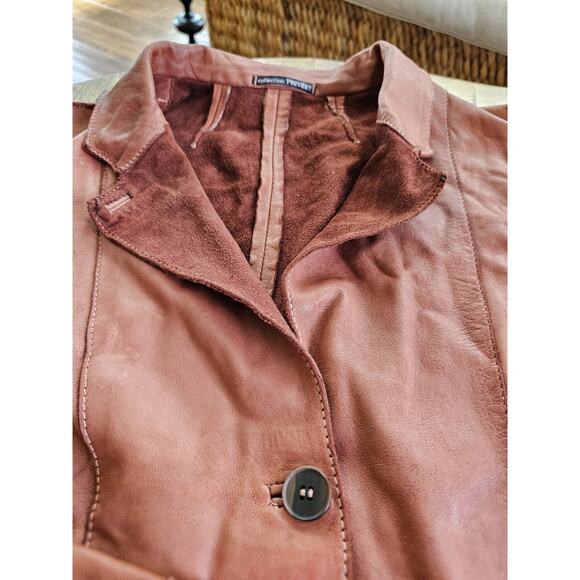 Collection Privee Pelle Leather Jacket Womens Size 42/6 Made In Italy Brown - Picture 7 of 16